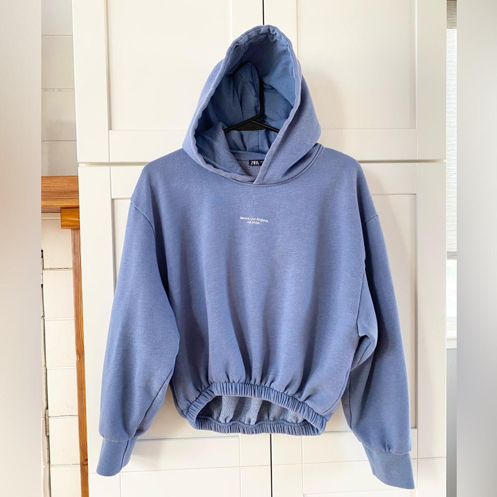 Zara Venice California Crop Hoodie Sweatshirt